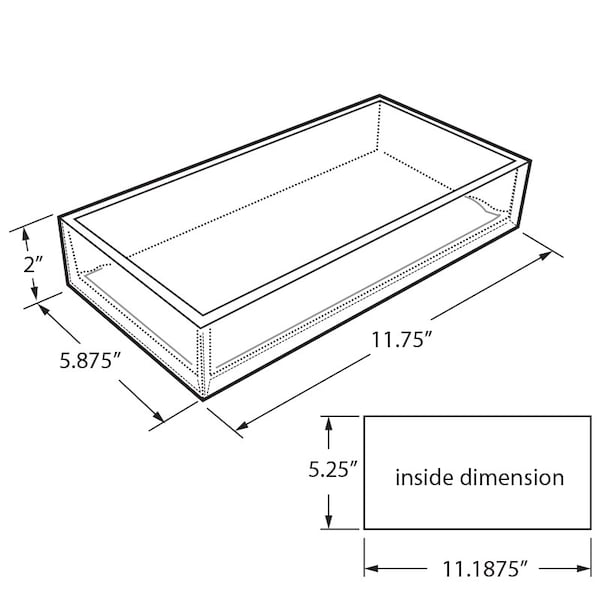 Large Deluxe Tray In Clear Acrylic - 11.75 X 5.875, PK4